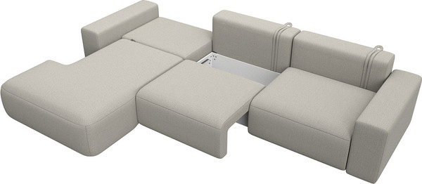 Изображение товара Диван угловой Лига Диванов Лига-036 НПБ Классик Лонг левый / 125462L (рогожка амур бежевый)