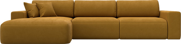 Изображение товара Диван угловой Лига Диванов Лига-036 НПБ Классик Лонг левый / 127784L (велюр Brut 10 желтый)