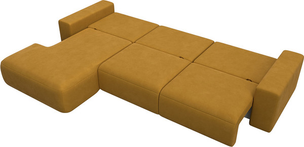 Изображение товара Диван угловой Лига Диванов Лига-036 НПБ Классик Лонг левый / 127784L (велюр Brut 10 желтый)
