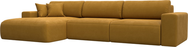 Изображение товара Диван угловой Лига Диванов Лига-036 НПБ Классик Лонг левый / 127784L (велюр Brut 10 желтый)