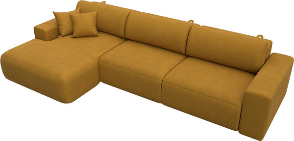 Изображение товара Диван угловой Лига Диванов Лига-036 НПБ Классик Лонг левый / 127784L (велюр Brut 10 желтый)