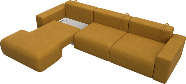 Изображение товара Диван угловой Лига Диванов Лига-036 НПБ Классик Лонг левый / 127784L (велюр Brut 10 желтый)