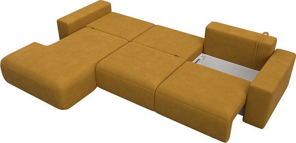Изображение товара Диван угловой Лига Диванов Лига-036 НПБ Классик Лонг левый / 127784L (велюр Brut 10 желтый)
