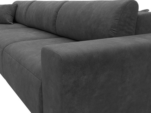 Изображение товара Диван угловой Лига Диванов Лига-036 НПБ Классик Лонг левый / 127785L (велюр Brut 16 темно-серый)