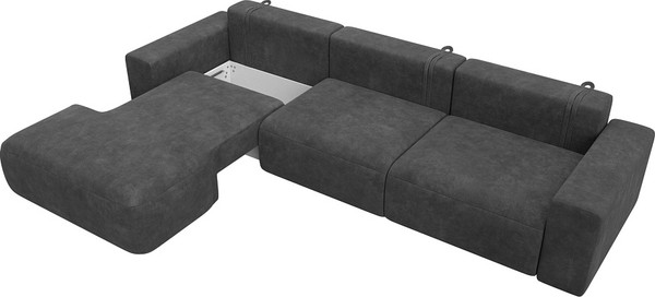 Изображение товара Диван угловой Лига Диванов Лига-036 НПБ Классик Лонг левый / 127785L (велюр Brut 16 темно-серый)