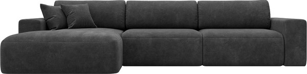 Изображение товара Диван угловой Лига Диванов Лига-036 НПБ Классик Лонг левый / 127785L (велюр Brut 16 темно-серый)