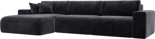 Изображение товара Диван угловой Лига Диванов Лига-036 НПБ Классик Лонг левый / 127803L (велюр Tower 11 темно-серый)