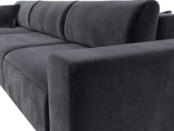 Изображение товара Диван угловой Лига Диванов Лига-036 НПБ Классик Лонг левый / 127803L (велюр Tower 11 темно-серый)