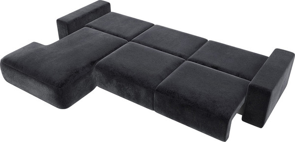 Изображение товара Диван угловой Лига Диванов Лига-036 НПБ Классик Лонг левый / 127803L (велюр Tower 11 темно-серый)