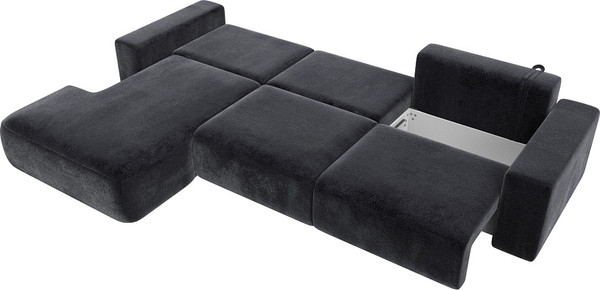 Изображение товара Диван угловой Лига Диванов Лига-036 НПБ Классик Лонг левый / 127803L (велюр Tower 11 темно-серый)