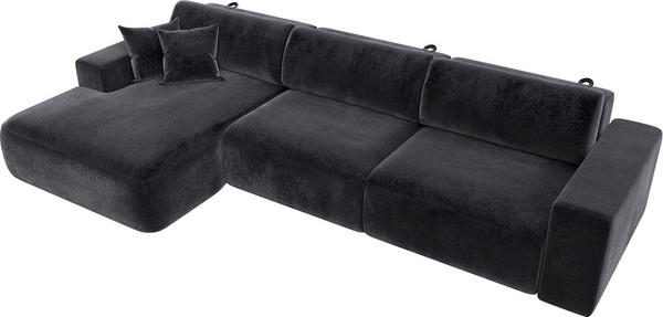 Изображение товара Диван угловой Лига Диванов Лига-036 НПБ Классик Лонг левый / 127803L (велюр Tower 11 темно-серый)