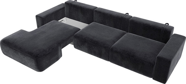 Изображение товара Диван угловой Лига Диванов Лига-036 НПБ Классик Лонг левый / 127803L (велюр Tower 11 темно-серый)