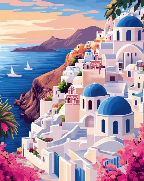 Изображение товара Набор алмазной вышивки Феникс+ Санторини / 70859