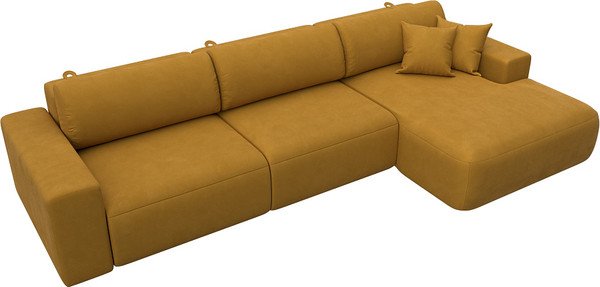 Изображение товара Диван угловой Лига Диванов Лига-036 НПБ Классик Лонг правый / 127784 (велюр Brut 10 желтый)
