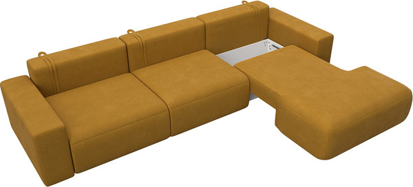 Изображение товара Диван угловой Лига Диванов Лига-036 НПБ Классик Лонг правый / 127784 (велюр Brut 10 желтый)