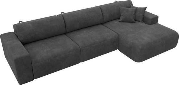 Изображение товара Диван угловой Лига Диванов Лига-036 НПБ Классик Лонг правый / 127785 (велюр Brut 16 темно-серый)