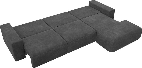 Изображение товара Диван угловой Лига Диванов Лига-036 НПБ Классик Лонг правый / 127785 (велюр Brut 16 темно-серый)