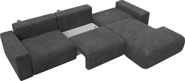 Изображение товара Диван угловой Лига Диванов Лига-036 НПБ Классик Лонг правый / 127785 (велюр Brut 16 темно-серый)