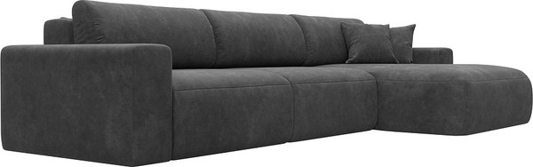 Изображение товара Диван угловой Лига Диванов Лига-036 НПБ Классик Лонг правый / 127785 (велюр Brut 16 темно-серый)