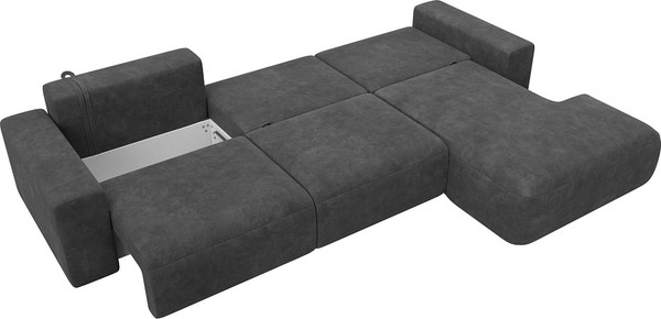 Изображение товара Диван угловой Лига Диванов Лига-036 НПБ Классик Лонг правый / 127785 (велюр Brut 16 темно-серый)