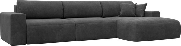 Изображение товара Диван угловой Лига Диванов Лига-036 НПБ Классик Лонг правый / 127785 (велюр Brut 16 темно-серый)