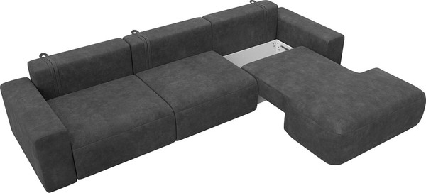 Изображение товара Диван угловой Лига Диванов Лига-036 НПБ Классик Лонг правый / 127785 (велюр Brut 16 темно-серый)