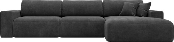 Изображение товара Диван угловой Лига Диванов Лига-036 НПБ Классик Лонг правый / 127785 (велюр Brut 16 темно-серый)