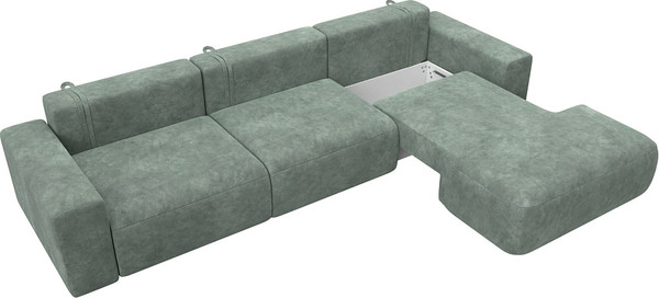 Изображение товара Диван угловой Лига Диванов Лига-036 НПБ Классик Лонг правый / 127786 (велюр Brut 08 зеленый)