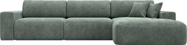 Изображение товара Диван угловой Лига Диванов Лига-036 НПБ Классик Лонг правый / 127786 (велюр Brut 08 зеленый)