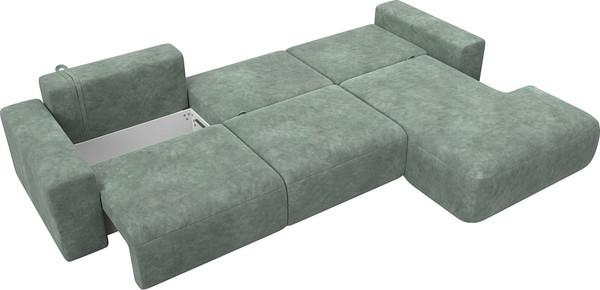 Изображение товара Диван угловой Лига Диванов Лига-036 НПБ Классик Лонг правый / 127786 (велюр Brut 08 зеленый)