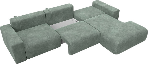 Изображение товара Диван угловой Лига Диванов Лига-036 НПБ Классик Лонг правый / 127786 (велюр Brut 08 зеленый)