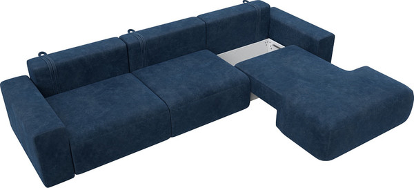 Изображение товара Диван угловой Лига Диванов Лига-036 НПБ Классик Лонг правый / 127787 (велюр Brut 11 синий)