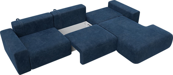 Изображение товара Диван угловой Лига Диванов Лига-036 НПБ Классик Лонг правый / 127787 (велюр Brut 11 синий)
