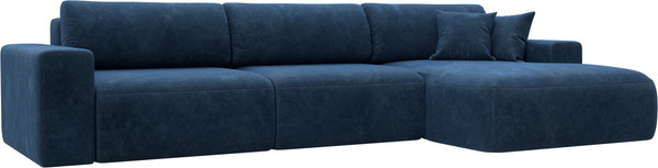 Изображение товара Диван угловой Лига Диванов Лига-036 НПБ Классик Лонг правый / 127787 (велюр Brut 11 синий)