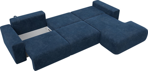 Изображение товара Диван угловой Лига Диванов Лига-036 НПБ Классик Лонг правый / 127787 (велюр Brut 11 синий)