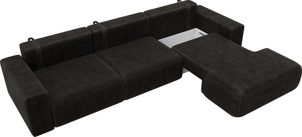 Изображение товара Диван угловой Лига Диванов Лига-036 НПБ Классик Лонг правый / 127788 (велюр Brut 17 коричневый)