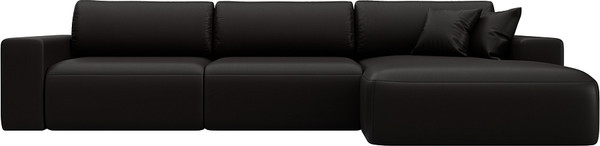 Изображение товара Диван угловой Лига Диванов Лига-036 НПБ Классик Лонг правый / 127790 (экокожа Grifon 12 коричневый)