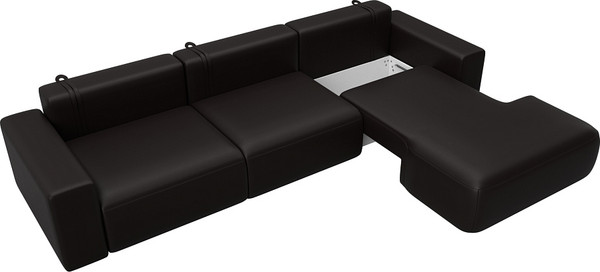 Изображение товара Диван угловой Лига Диванов Лига-036 НПБ Классик Лонг правый / 127790 (экокожа Grifon 12 коричневый)