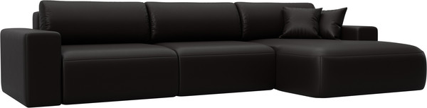 Изображение товара Диван угловой Лига Диванов Лига-036 НПБ Классик Лонг правый / 127790 (экокожа Grifon 12 коричневый)