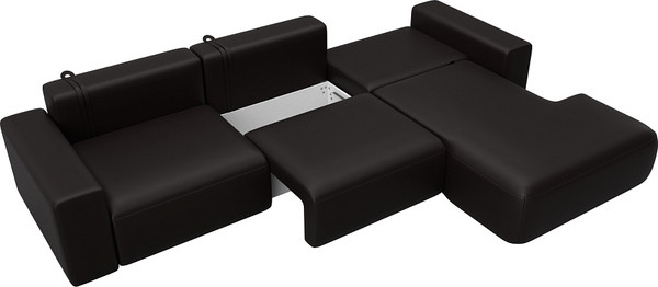 Изображение товара Диван угловой Лига Диванов Лига-036 НПБ Классик Лонг правый / 127790 (экокожа Grifon 12 коричневый)