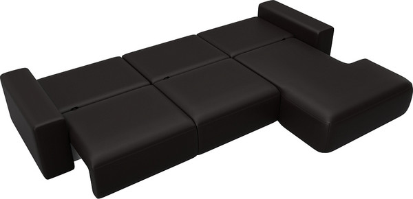 Изображение товара Диван угловой Лига Диванов Лига-036 НПБ Классик Лонг правый / 127790 (экокожа Grifon 12 коричневый)