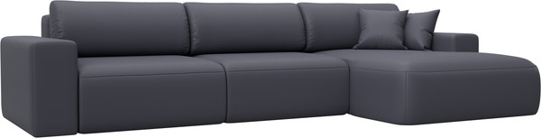 Изображение товара Диван угловой Лига Диванов Лига-036 НПБ Классик Лонг правый / 127793 (экокожа Grifon 15 серый)
