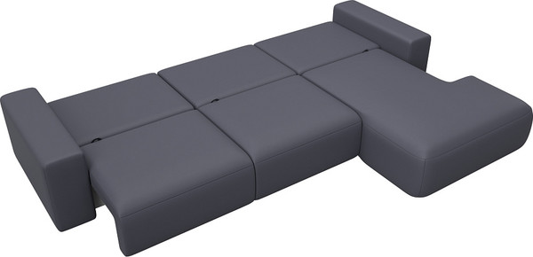 Изображение товара Диван угловой Лига Диванов Лига-036 НПБ Классик Лонг правый / 127793 (экокожа Grifon 15 серый)