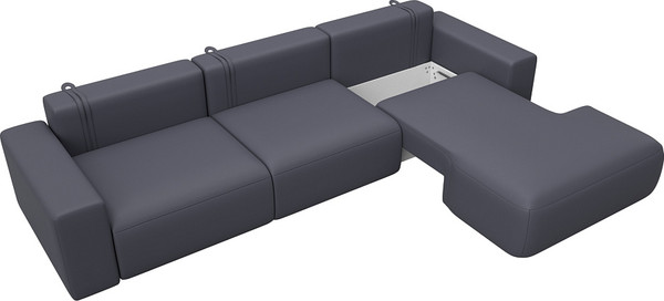 Изображение товара Диван угловой Лига Диванов Лига-036 НПБ Классик Лонг правый / 127793 (экокожа Grifon 15 серый)