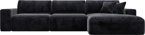 Изображение товара Диван угловой Лига Диванов Лига-036 НПБ Классик Лонг правый / 127803 (велюр Tower 11 темно-серый)