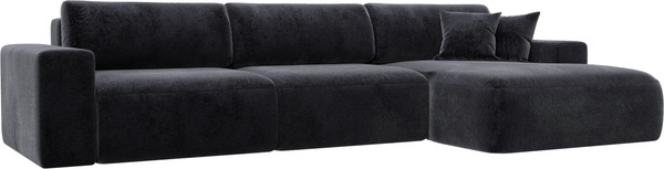 Изображение товара Диван угловой Лига Диванов Лига-036 НПБ Классик Лонг правый / 127803 (велюр Tower 11 темно-серый)