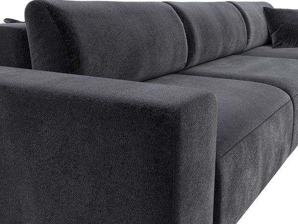 Изображение товара Диван угловой Лига Диванов Лига-036 НПБ Классик Лонг правый / 127803 (велюр Tower 11 темно-серый)