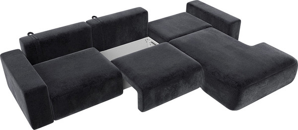 Изображение товара Диван угловой Лига Диванов Лига-036 НПБ Классик Лонг правый / 127803 (велюр Tower 11 темно-серый)