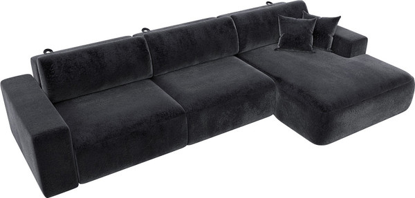 Изображение товара Диван угловой Лига Диванов Лига-036 НПБ Классик Лонг правый / 127803 (велюр Tower 11 темно-серый)