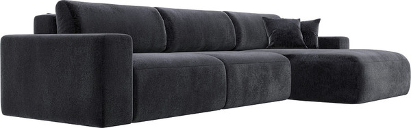 Изображение товара Диван угловой Лига Диванов Лига-036 НПБ Классик Лонг правый / 127803 (велюр Tower 11 темно-серый)